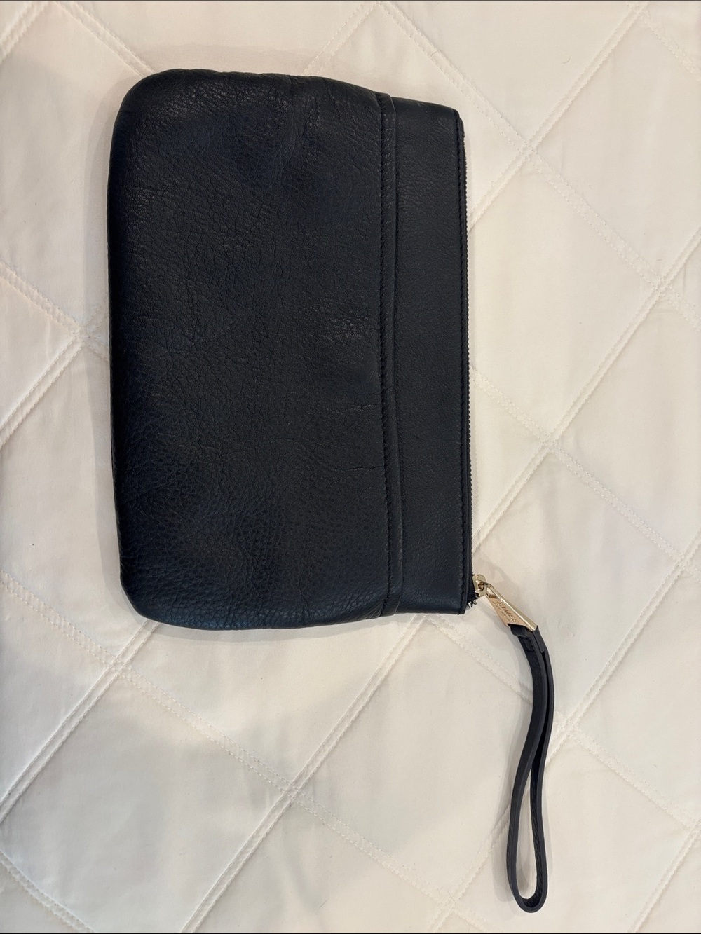 Aimee Kestenberg Black Leather Wristlet Clutch